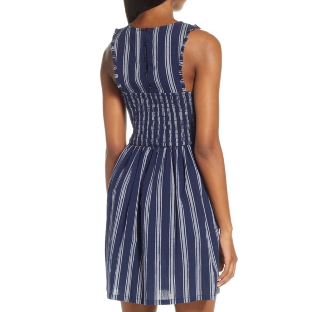 (Sold) BB Dakota You Can Jive Striped Smocked Dres - Picture 3 of 8